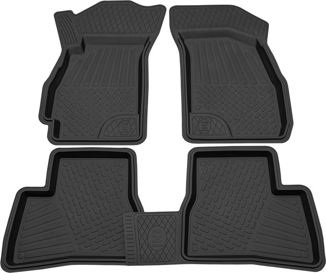 Коврики Rezkon резиновые для салона Hyundai Accent II 2001-2005. Артикул 1020010100