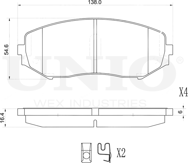 Колодки тормозные дисковые, комплект (Unio). Артикул BRP-20377