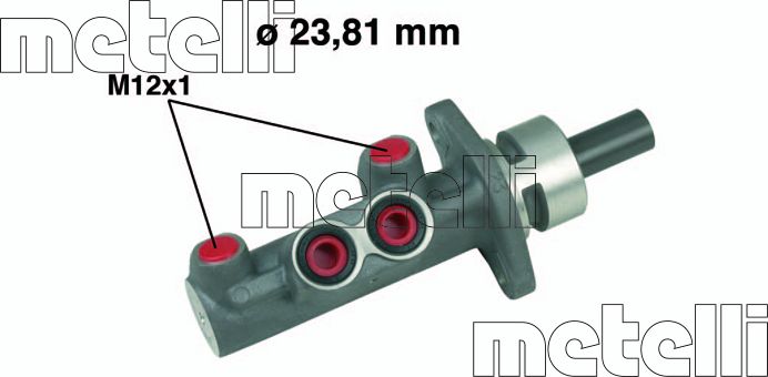 Тормозной цилиндр главный Metelli (алюминий). Артикул 05-0488