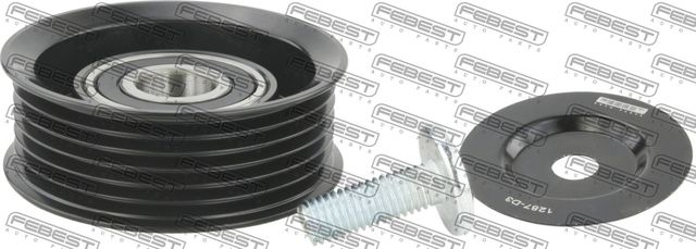 Натяжной ролик (натяжитель) приводного поликлинового ремня Febest. Артикул 1287-D3