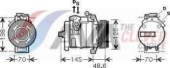 Компрессор кондиционера AVA ** CLEVER FIT ** для Ford Transit VII 2011-2014. Артикул BWAK345