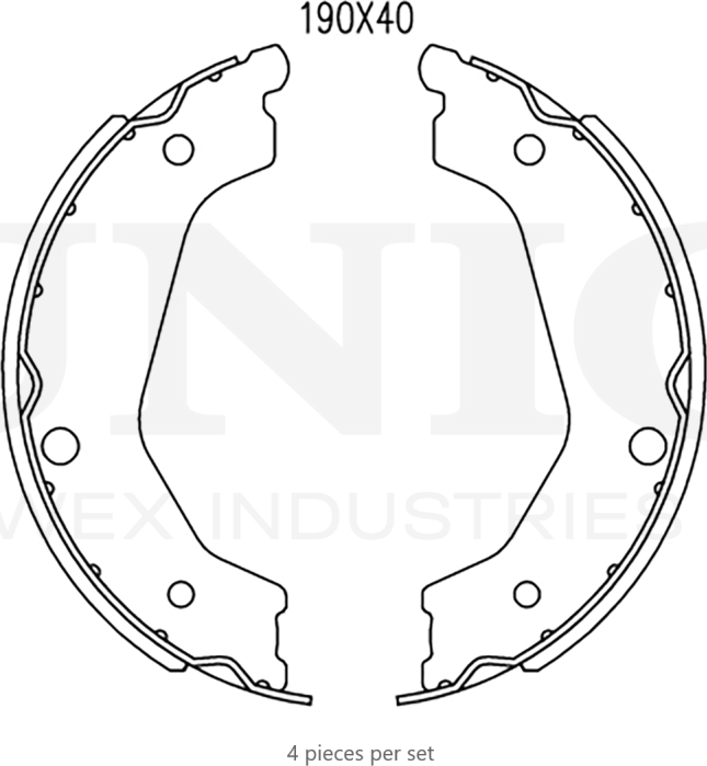 Колодки тормозные барабанные, комплект (Unio). Артикул BRP-10037