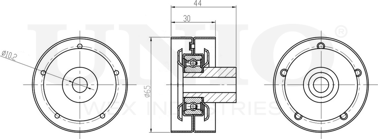 Ролик поликлинового ремня направляющий (Unio). Артикул TNS-10200