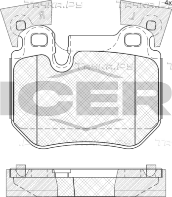 Тормозные колодки Icer для BMW 1 I (E81/E82/E87/E88) 2005-2011. Артикул 181965