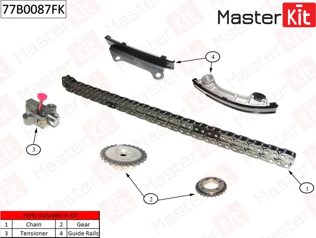 77B0087FK Комплект цепи ГРМ Nissan Patrol/Renault Master 3.0DTi ZD3 00- (Master KIT) Master KIT. Артикул 77b0087fk