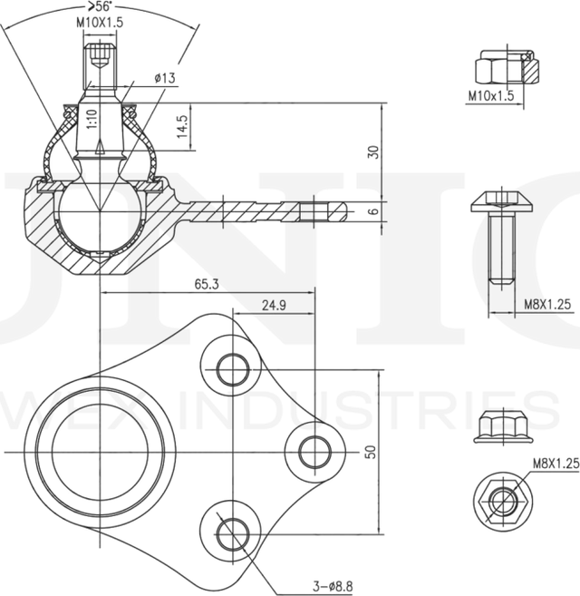 Опора шаровая (Unio). Артикул SSP-20140
