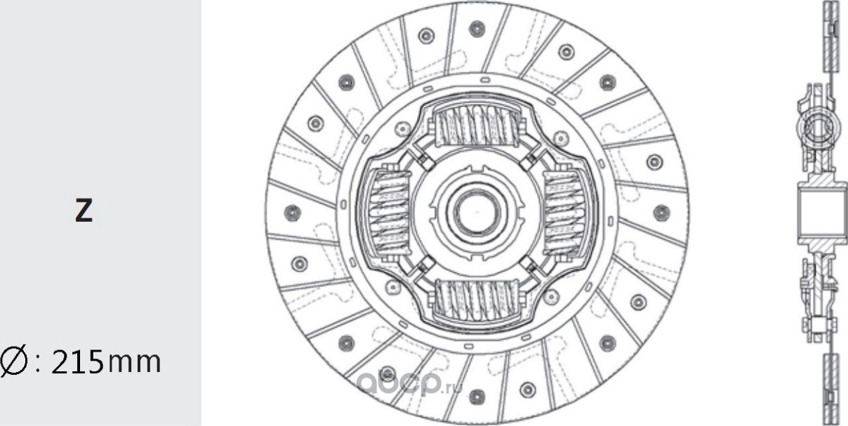 Диск сцепления CHEVROLET Aveo (06-) (1.4) (215мм) VALEO PHC Valeo. Артикул DW37