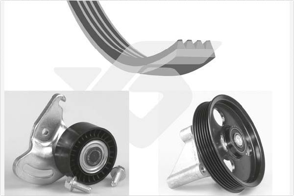 Приводной ремень поликлиновой с роликами (комплект) Hutchinson. Артикул KHV 169