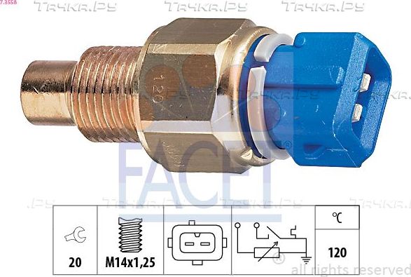 Датчик температуры охлаждающей жидкости Facet Made in Italy - OE Equivalent для Fiat Ducato II 1994-2002. Артикул 7.3558