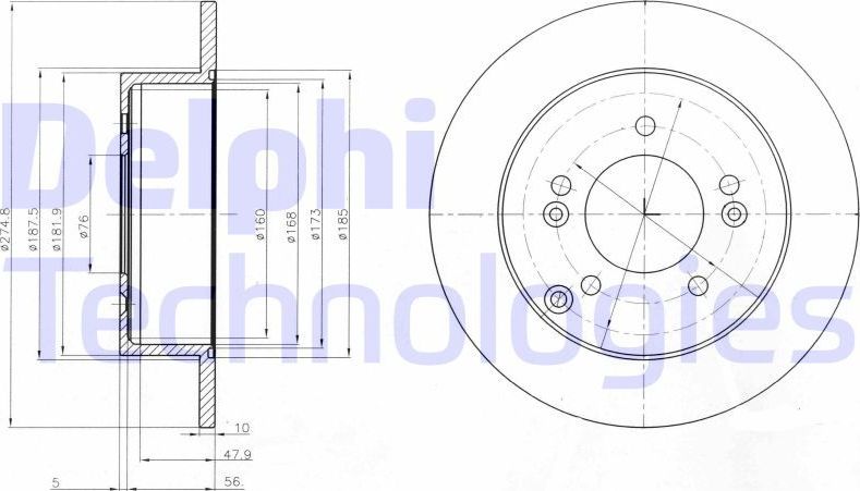 Тормозной диск Delphi. Артикул BG4260
