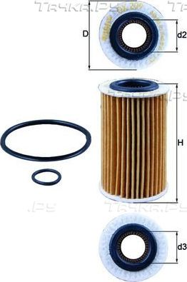 Масляный фильтр Mahle-Knecht для Renault Clio II 2000-2003. Артикул OX 209D