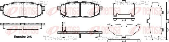 Тормозные колодки Remsa задние для Subaru Legacy V 2010-2014. Артикул 1228.01