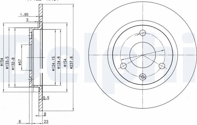 Тормозной диск Delphi передний для Mega Club 1992-1999. Артикул BG2355