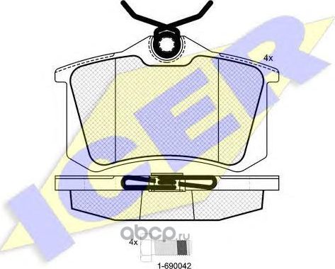 КОЛОДКИ ДИСКОВЫЕ (Icer). Артикул 180697