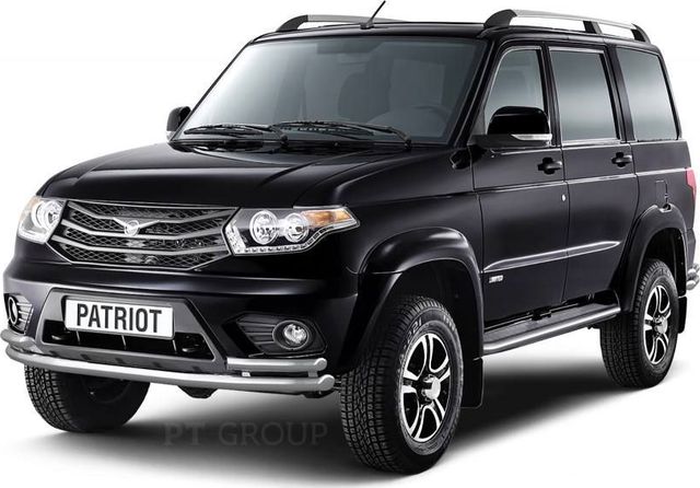 Защита PT Group порогов с алюминиевой площадкой d51 для УАЗ Patriot I рестайлинг 2014-2026. Артикул 05020201