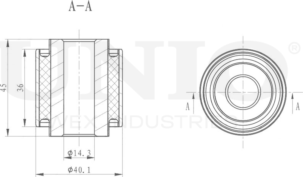 Сайлентблок реактивной тяги (Unio). Артикул RMP-20374