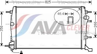 Радиатор охлаждения двигателя AVA для Renault Scenic III 2008-2016. Артикул RTA2616