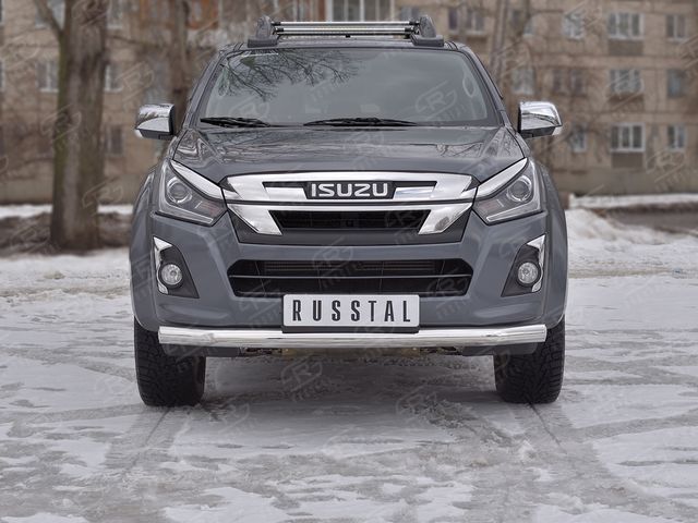Защита RusStal переднего бампера d76 (секции) для Isuzu D-Max III 2019-2026. Артикул IDMZ-003398