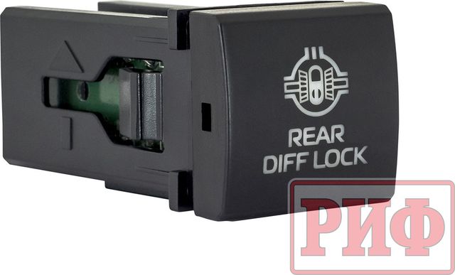 Кнопка РИФ включения/выключения REAR DIFF LOCK 22x22 с голубой подсветкой для Toyota Land Cruiser Prado 150 2009-2026. Артикул RIF22-1-7111604