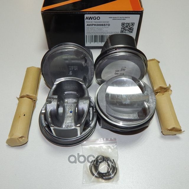 4 шт. порш., кольца, пальцы STD (комплект) AWPK0006STD (Awgo) Awgo. Артикул AWPK0006STD