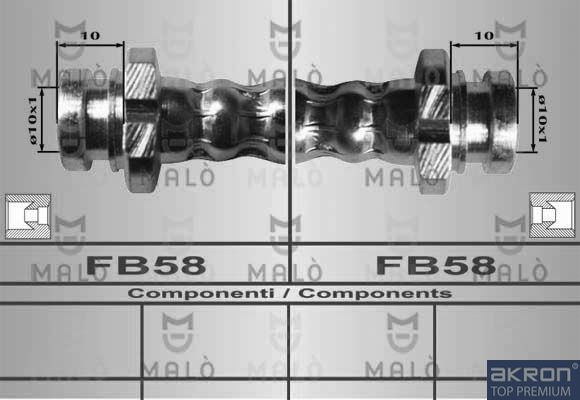 Тормозной шланг Malò задний левый для Chevrolet Aveo I 2003-2012. Артикул 80296