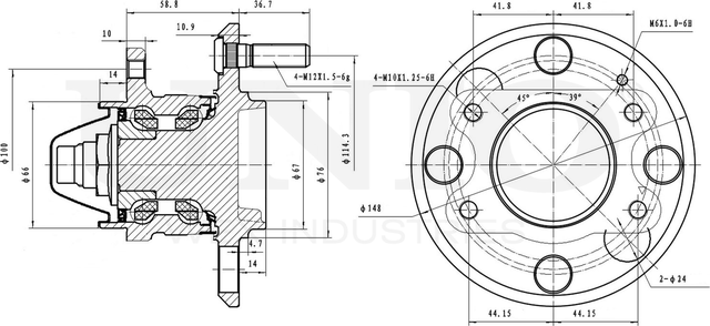Ступица колеса с интегрированным подшипником (Unio). Артикул HUB-20227