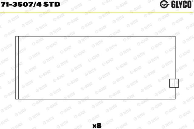 Вкладыши шатунные Glyco для Saab 99 1972-1984. Артикул 71-3507/4 STD