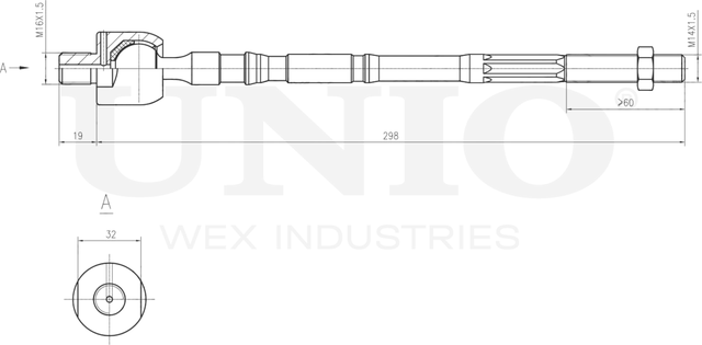 Тяга рулевая (Unio). Артикул SSP-30035