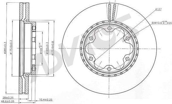 Тормозной диск Advics. Артикул A6F118B