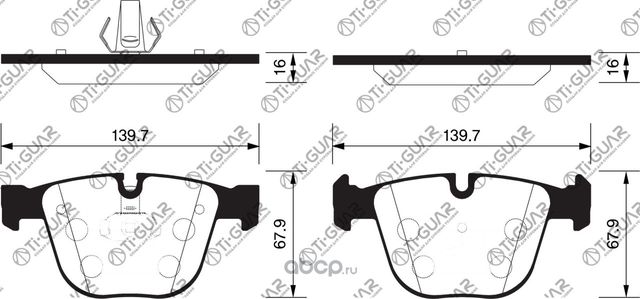 Тормозные колодки (TI-Guar). Артикул TG0326