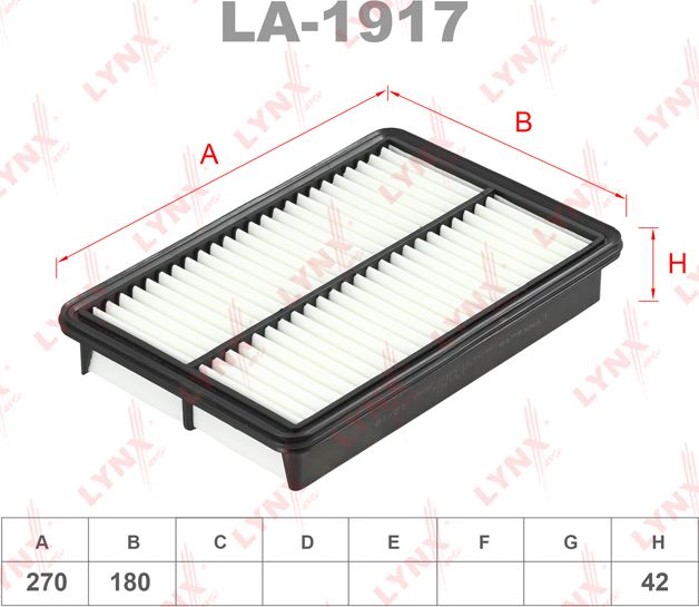 Воздушный фильтр LYNXauto для Mazda CX-5 II 2017-2026. Артикул LA-1917