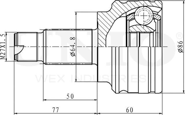 ШРУС наружный (Unio). Артикул CVJ-20235
