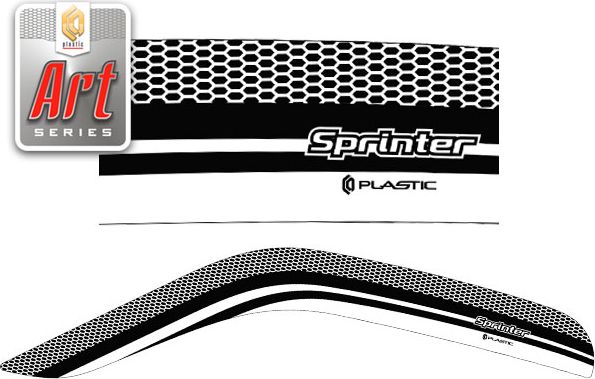 Дефлекторы СА Пластик для окон (Серия Art черная) Mercedes-Benz Sprinter 2013-2026. Артикул 2010031509654