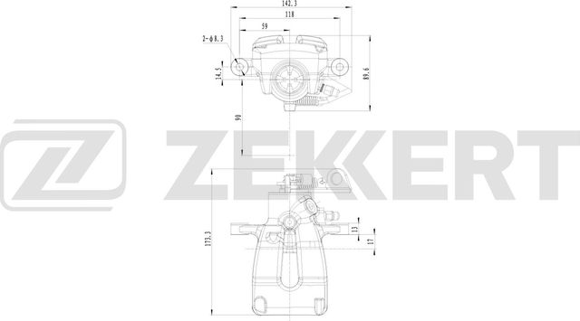 Тормозной суппорт Zekkert (алюминий) задний правый для Renault Megane I 1998-2003. Артикул BS-8369