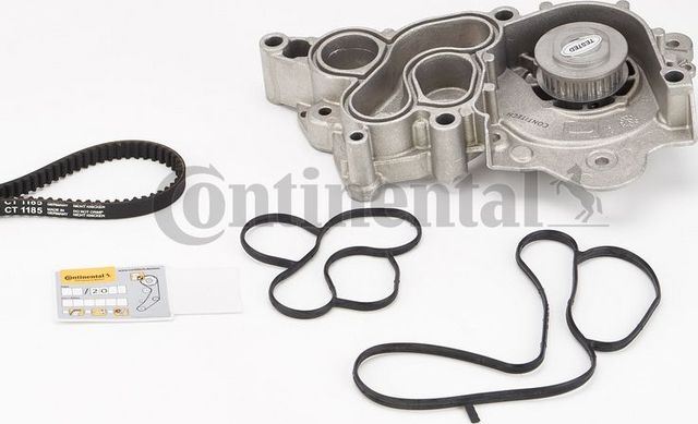 Помпа (водяной насос) с комплектом ремня ГРМ ContiTech для SEAT Mii 2011-2019. Артикул CT1185WP1