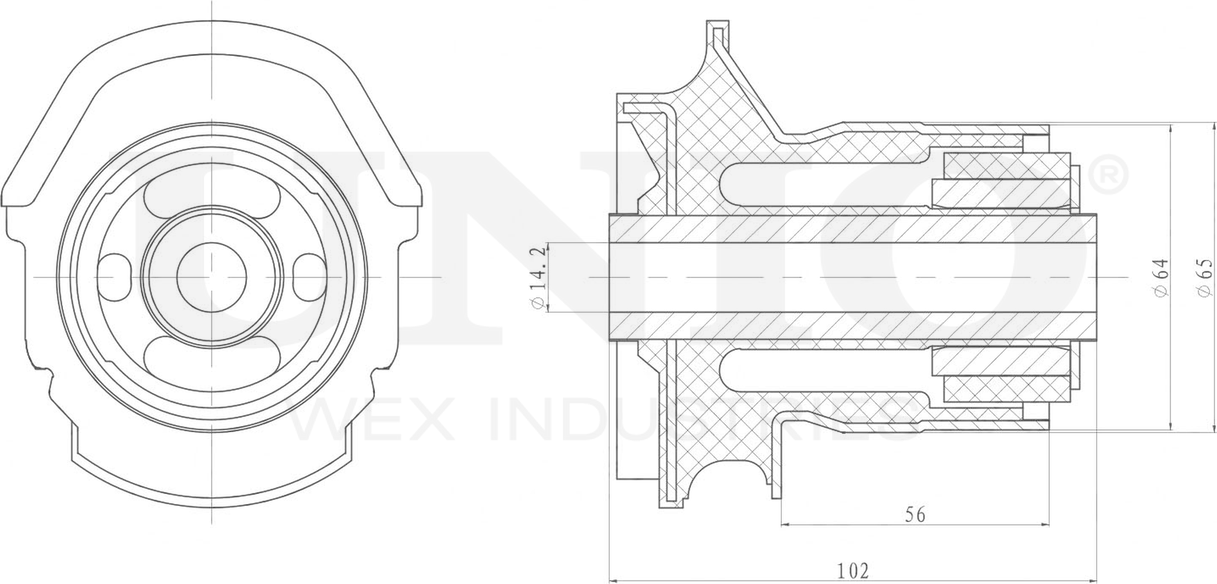 Сайлентблок балки (Unio). Артикул RMP-20447