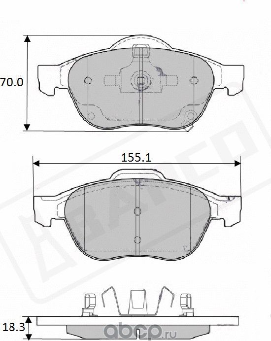 Колодки тормозные дисковые пер. TOYOTA AVENSIS (_T22_) 00-03 AVENSIS (Bapco) Bapco. Артикул BP0561