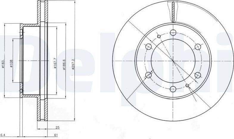 Тормозной диск Delphi. Артикул BG4211C
