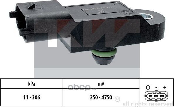 Датчик, давление во впускном газопроводе DACIA  DUSTER 1.5DCI 10- FIAT  GRANDE P (Facet). Артикул 493121