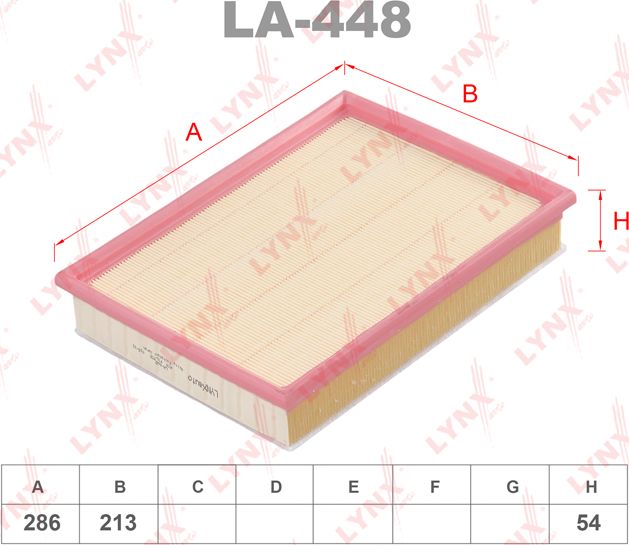 Воздушный фильтр LYNXauto для Volvo V90 I 1997-1998. Артикул LA-448