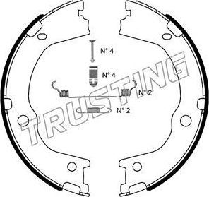 Тормозные колодки (стояночная тормозная система) Trusting для SsangYong XLV I 2016-2026. Артикул 046.227K