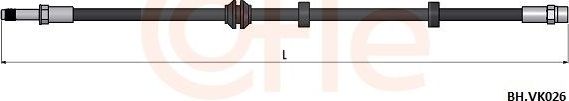 Тормозной шланг Cofle передний для Volkswagen Corrado 1991-1995. Артикул 92.BH.VK026
