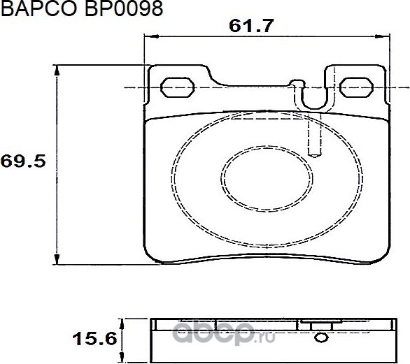 Колодки тормозные дисковые BP0098 задние, комплект, (Bapco) Bapco. Артикул BP0098
