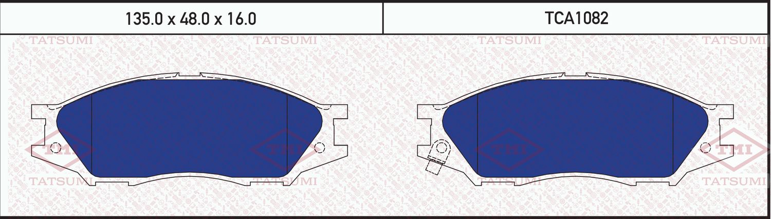 Колодки тормозные NISSAN ALMERA/SUNNY 99- перед. (Tatsumi). Артикул TCA1082
