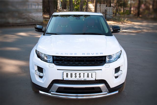 Защита RusStal переднего бампера d63/42 (дуга) для Land Rover Range Rover Evoque I Dynamic 2011-2018. Артикул REDZ-000658