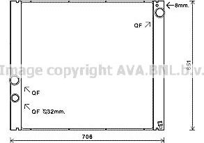 Радиатор охлаждения двигателя AVA. Артикул AUA2207