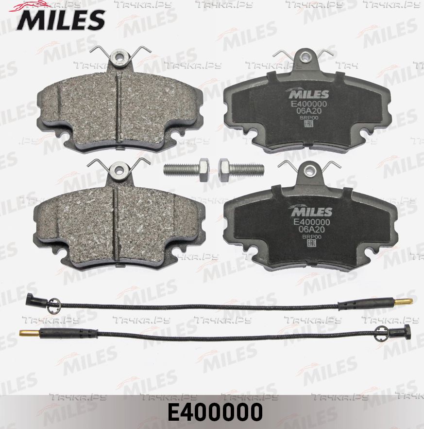 Тормозные колодки Miles (Low-Metallic) передние для Renault Clio I 1991-1998. Артикул E400000