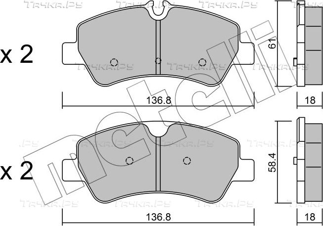 Тормозные колодки Metelli задние для Ford Transit VIII 2013-2026. Артикул 22-0991-0