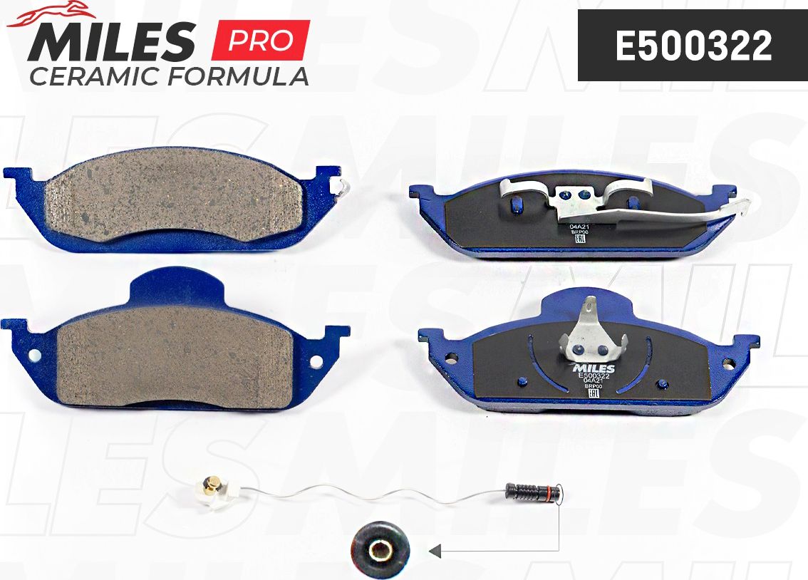 Тормозные колодки Miles (Керамика). Артикул E500322