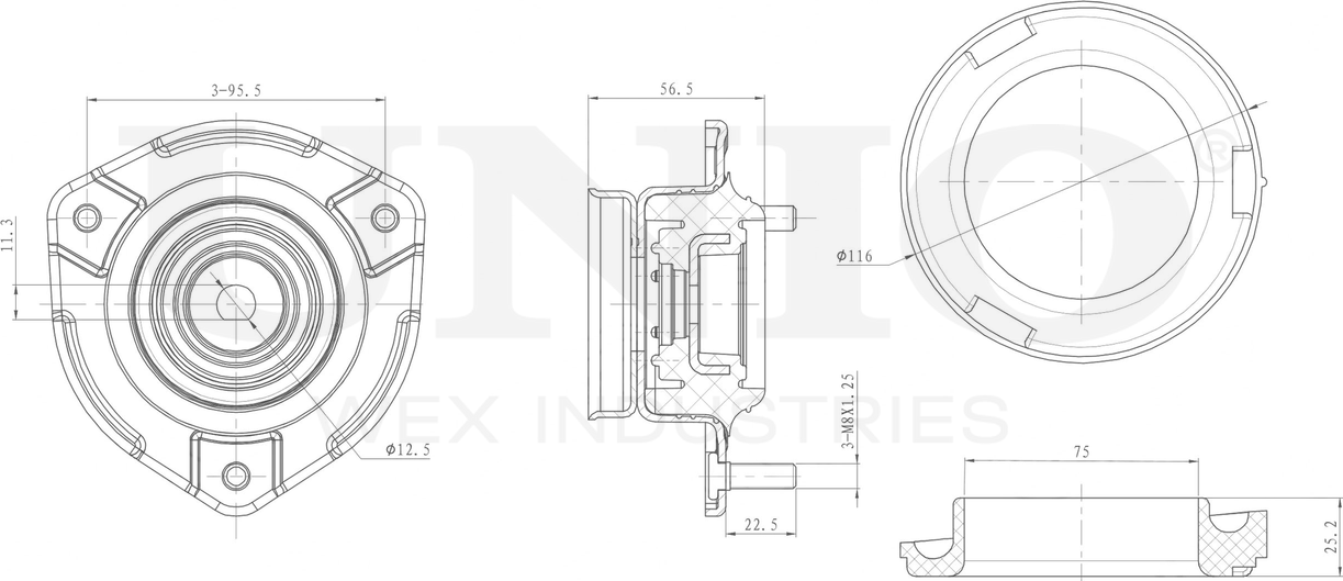 Опора амортизационной стойки (Unio). Артикул RMP-13150